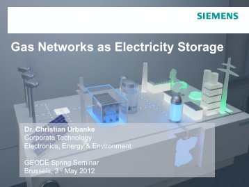 Gas Networks as Electricity Storage Dr. Christian Urbanke - Geode