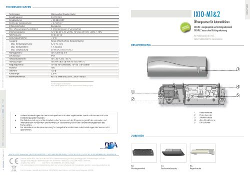 Bedienungsanleitungen IXIO-M1 & M2 PDF - BEA Sa