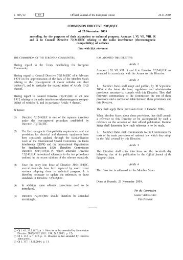 COMMISSION DIRECTIVE 2005/83/EC of 23 November ... - EUR-Lex