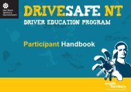 DriveSafe NT Participant Handbook - Department of Transport