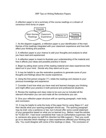 reflection essay on writing sheets