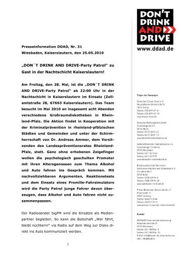 zu Gast in der Nachtschicht Kaiserslautern! - DonÂ´t Drink and Drive!