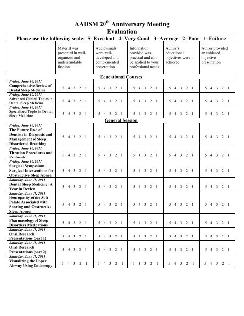 Continuing Education Evaluation Form - The American Academy of ...