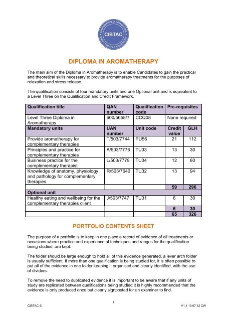 Level 3 Diploma in Aromatherapy - Cibtac.com