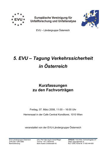 5. EVU – Tagung Verkehrssicherheit in Österreich - EVU e.V.