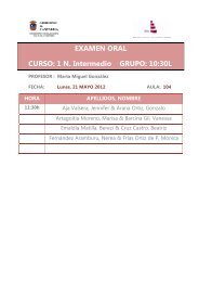 EXAMEN ORAL CURSO: 1 N. Intermedio GRUPO: 10:30L