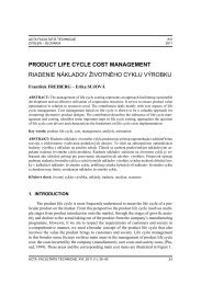 product life cycle cost management riadenie nÃ¡kladov Å¾ivotnÃ©ho ...