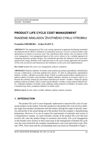 product life cycle cost management riadenie nÃ¡kladov Å¾ivotnÃ©ho ...