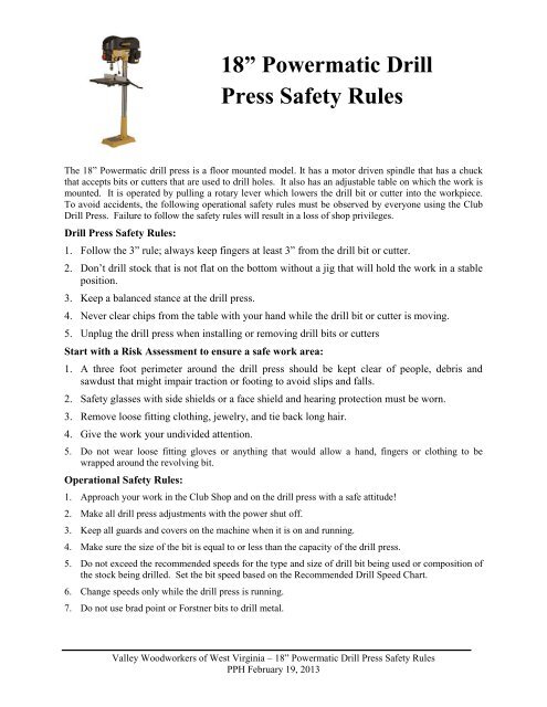 what are 5 safety rules for a drill press? 2