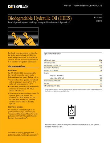 Biodegradable Hydraulic Oil (HEES) - Peterson CAT