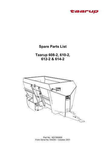 Spare Parts List Taarup 608-2, 610-2, 612-2 & 614-2 - Hjallerup ...