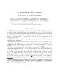 THE TOPOLOGICAL TRACE FORMULA 1. Introduction. 1.1 ... - IAS