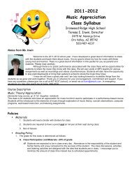 2011-2012 Music Appreciation Class Syllabus