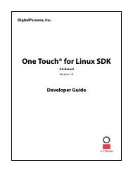 One Touch for Linux SDK Developer Guide: 2.6 ... - DigitalPersona