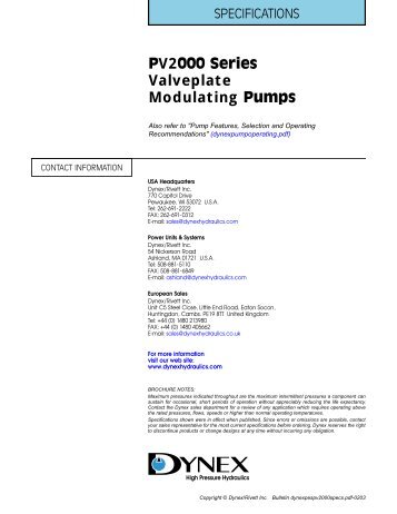 PV2000 Series Pumps.pdf - Hasmak.com.tr