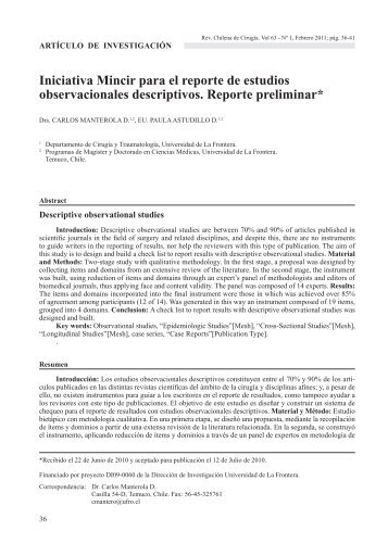 Iniciativa Mincir para el reporte de estudios observacionales ...