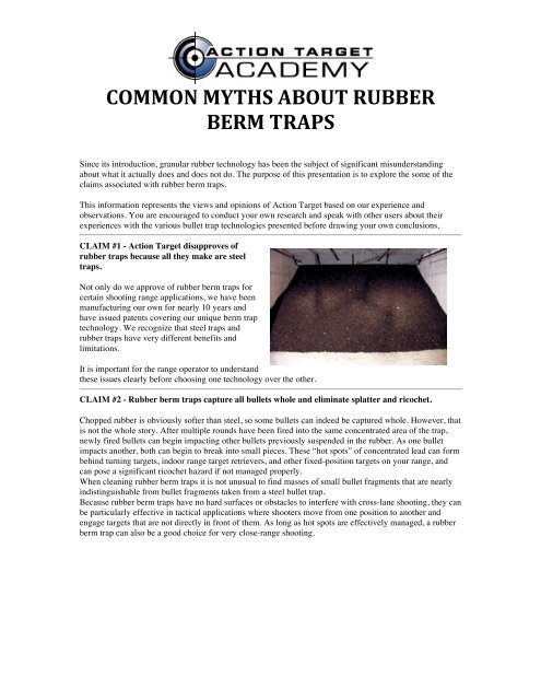 Myths About Rubber Bullet Traps - Action Target