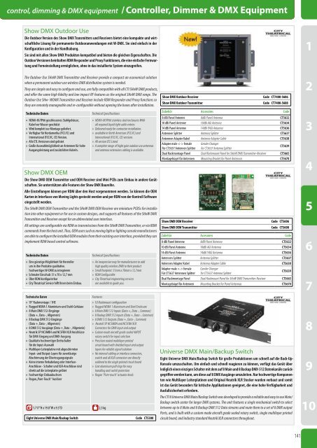 Controller, Dimmer & DMX Equipment /control, dimming & DMX ...