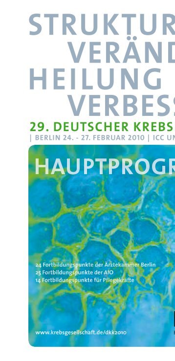 struktur verÃ¤nd heilung verbess - 30. Deutscher Krebskongress