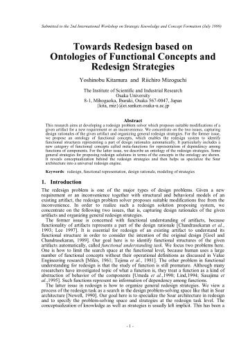 Towards Redesign based on Ontologies of Functional ... - CiteSeerX