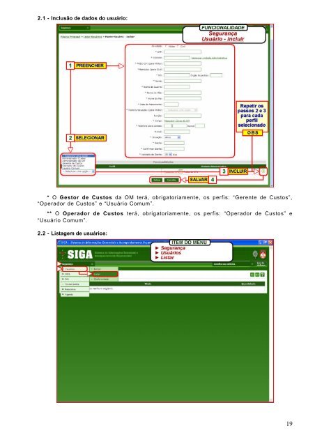 Manual SISCUSTOS versÃ£o nov 2009 - 2Âª ICFEx