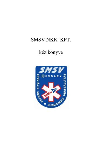 SMSV NKKFT kézikönyve - SMSV Nonprofit KFT