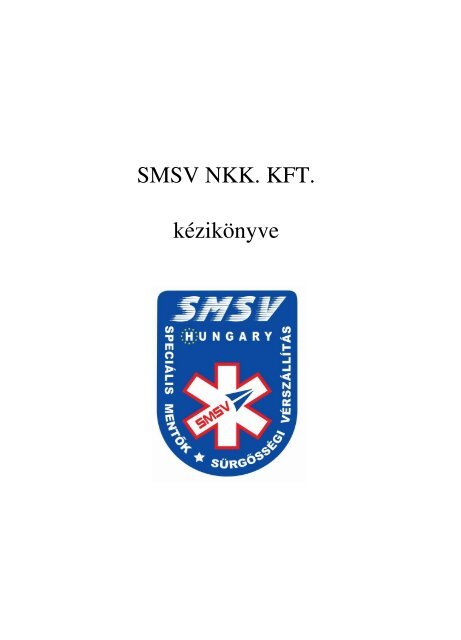 SMSV NKKFT kézikönyve - SMSV Nonprofit KFT