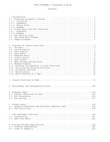 JYACC FORMAKER C Programmer's Guide Contents 1 ... - Prolifics