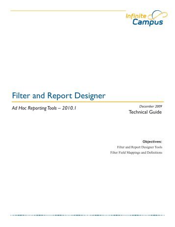 Filter and Report Designer