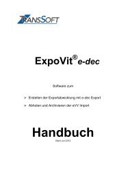 Handbuch ExpoVit e-dec - TransSoft