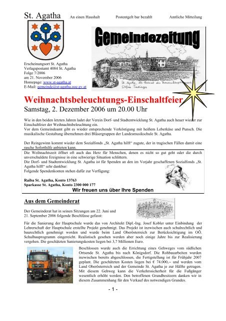 Weihnachtsbeleuchtungs-Einschaltfeier - St. Agatha