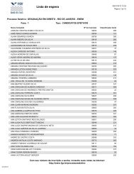 Lista de espera - Processos seletivos FGV