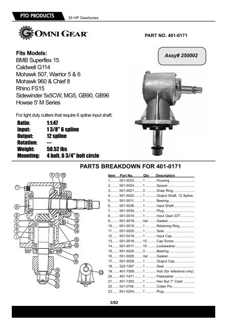 pto drivelines - slip clutches - Powell Equipment Parts