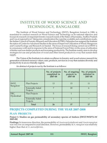 Institute of Wood Science and Technology, Bangalore - ICFRE
