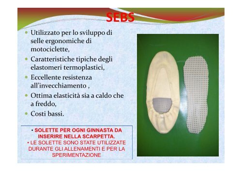 Solette shock-absorber in SEBS nella ginnastica artistica