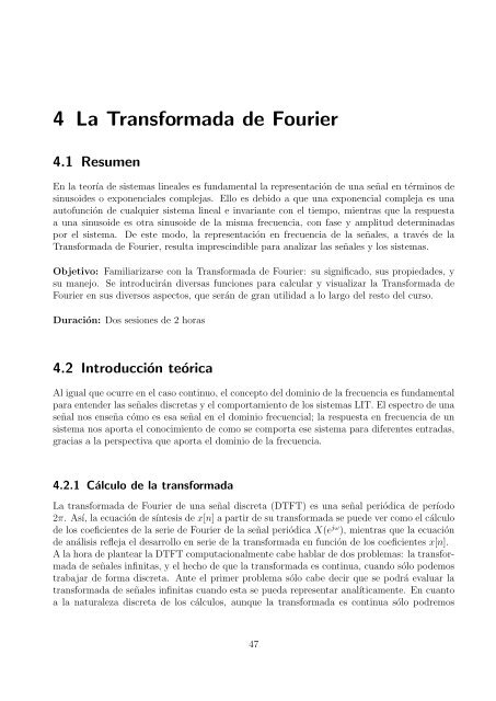 4 La Transformada de Fourier