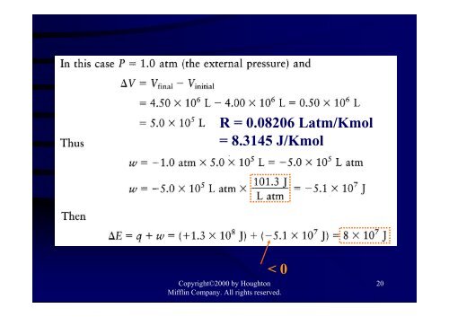 Ch 9 Energy, Enthalpy, and Thermochemistry