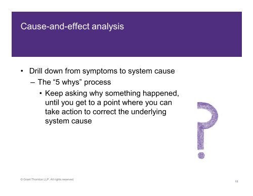 CAST: Root Cause Analysis - IIA Dallas Chapter