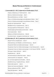 Modulkatalog Master Planung und Betrieb im Verkehrswesen