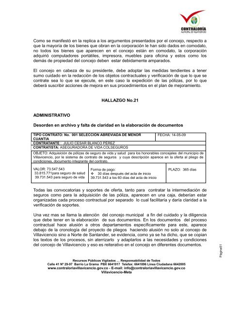 informe final de auditorÃ­a gubernamental con enfoque integral ...