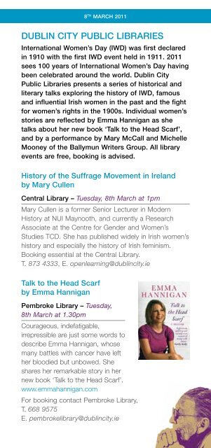 DCC Event Programme, International Women's Day 2011 - Dublin.ie