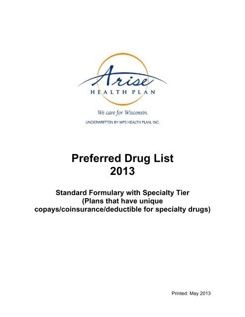 Preferred Drug List 2013 Standard Formulary with ... - Express Scripts