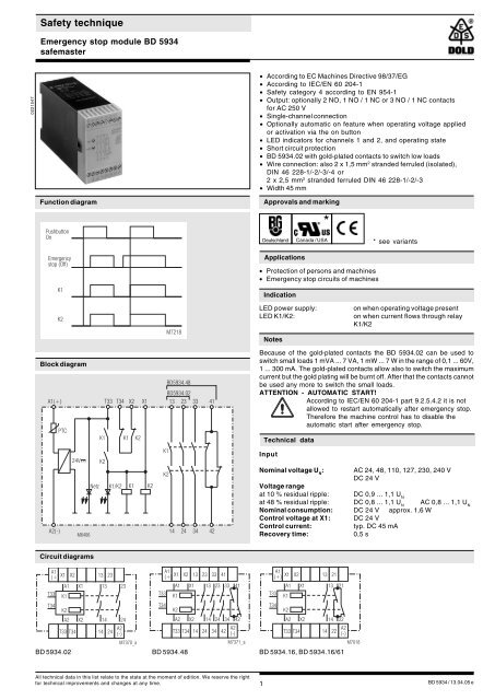 Emergency stop module BD 5934 - Kolektor
