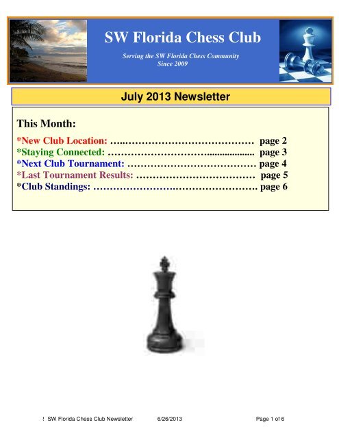 July 2013 Newsletter - SW Florida Chess Club