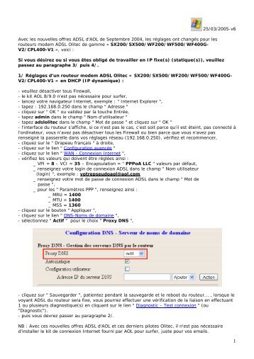 25/03/2005-v6 Avec les nouvelles offres ADSL d'AOL de ... - Olitec