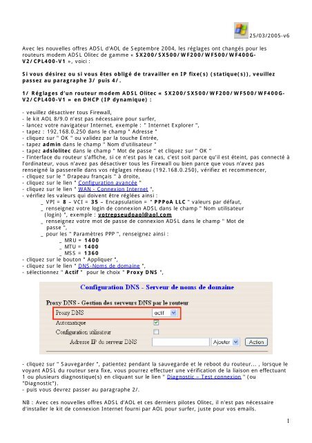 25 03 05 V6 Avec Les Nouvelles Offres Adsl D Aol De Olitec