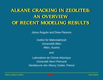 Alkane cracking in zeolites - CRM2