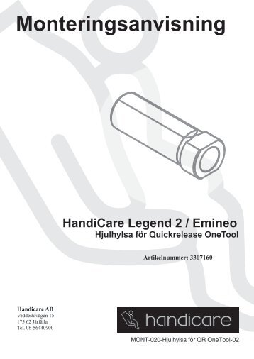Monteringsanvisning HandiCare Legend 2 / Emineo ... - Handicare AB