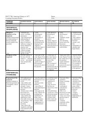 Rubric for lower-division survey course