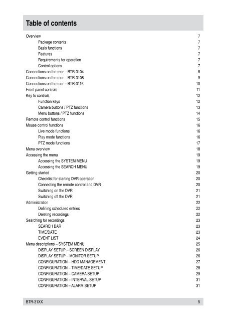 BTR Series Manual - SLD Security & Communications